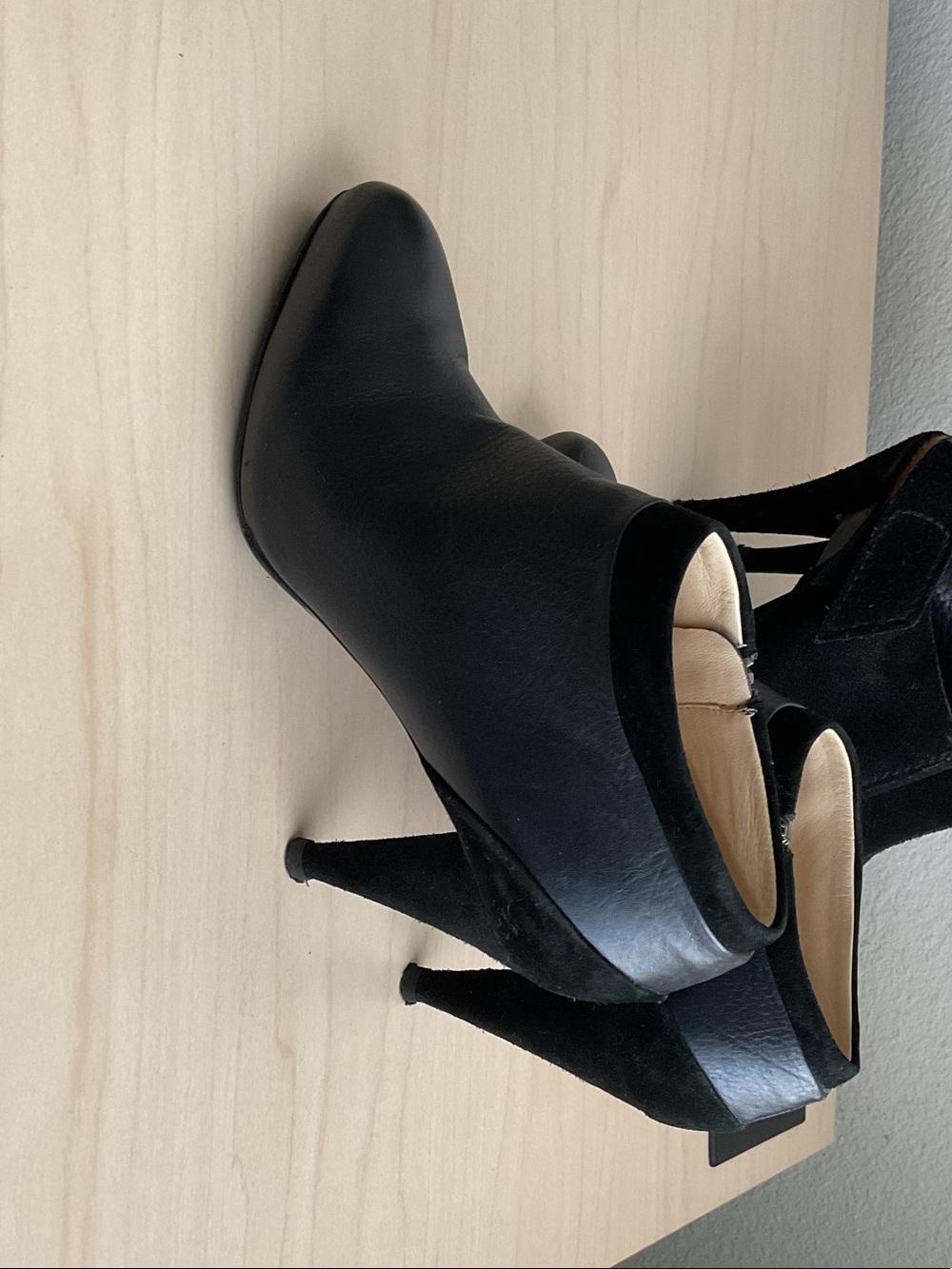 Black Women's Leather Ankle Boots - Classic High Heel - Picture 11 of 11